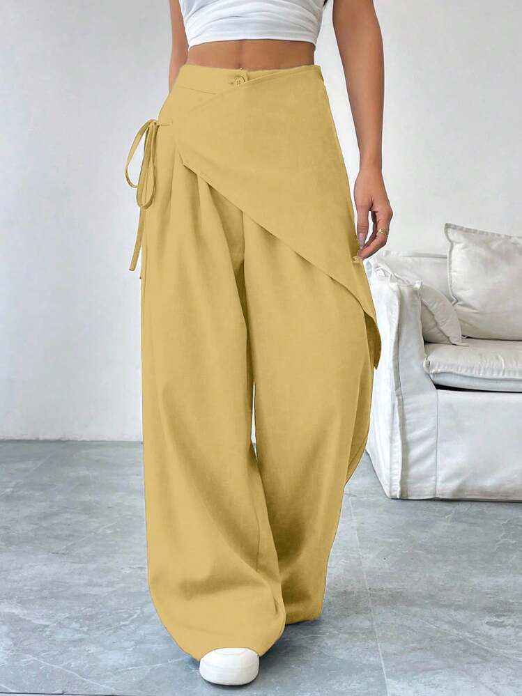 Linen Wrap Loose Pants