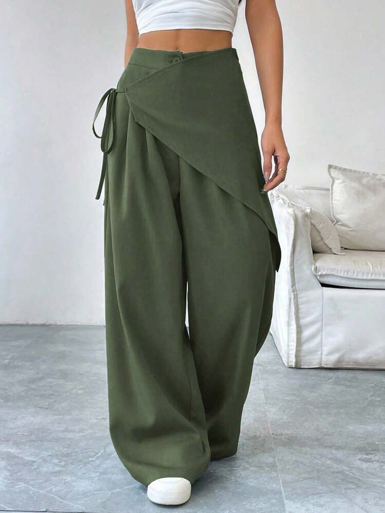 Linen Wrap Loose Pants