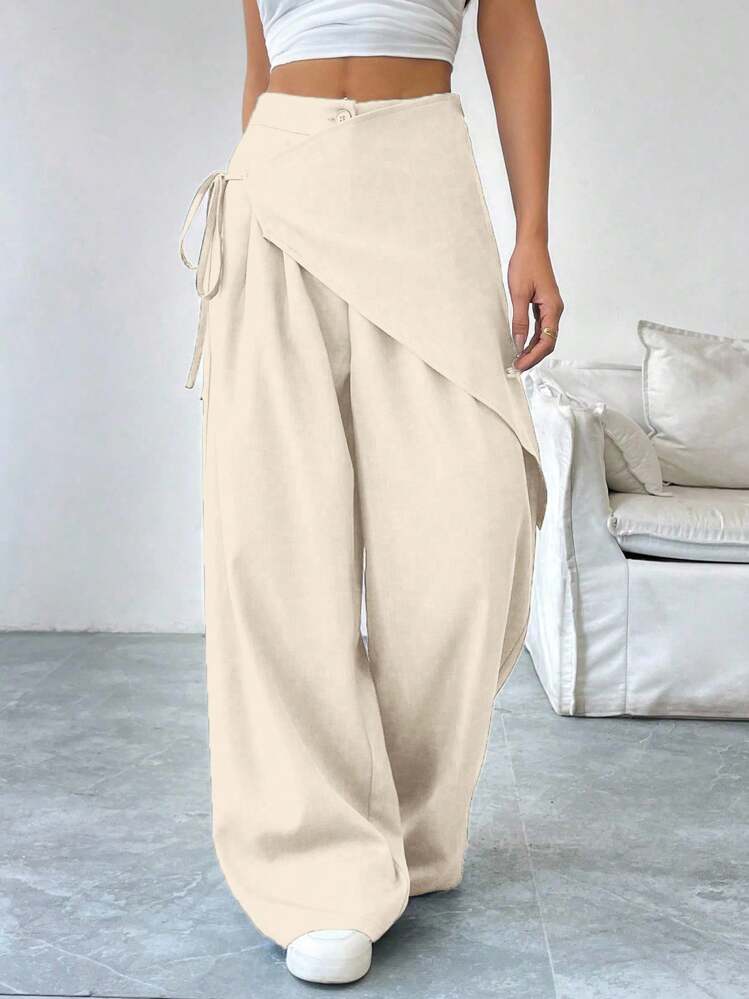 Linen Wrap Loose Pants