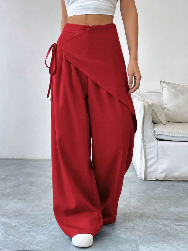 Linen Wrap Loose Pants