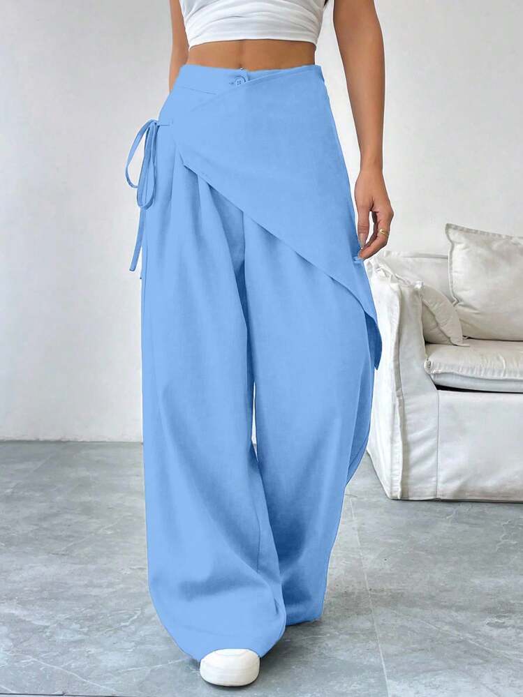 Linen Wrap Loose Pants