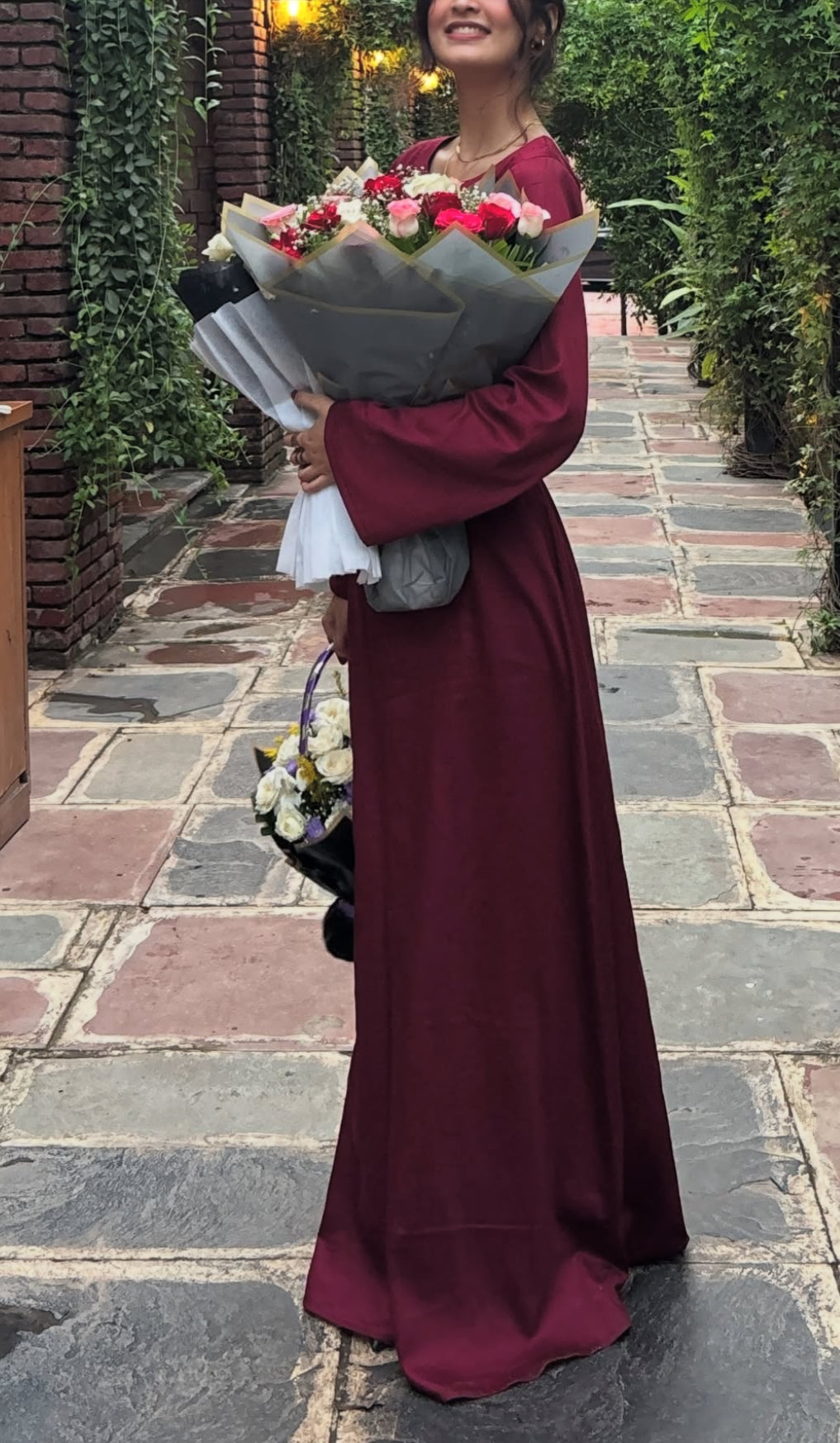Elegant Maroon Long Dress