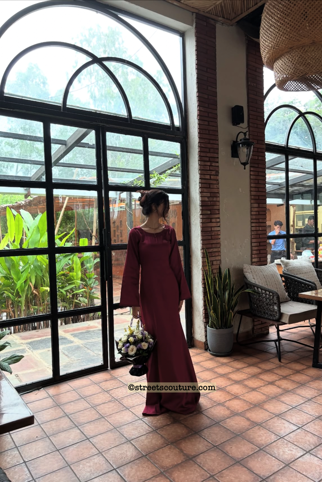 Elegant Maroon Long Dress