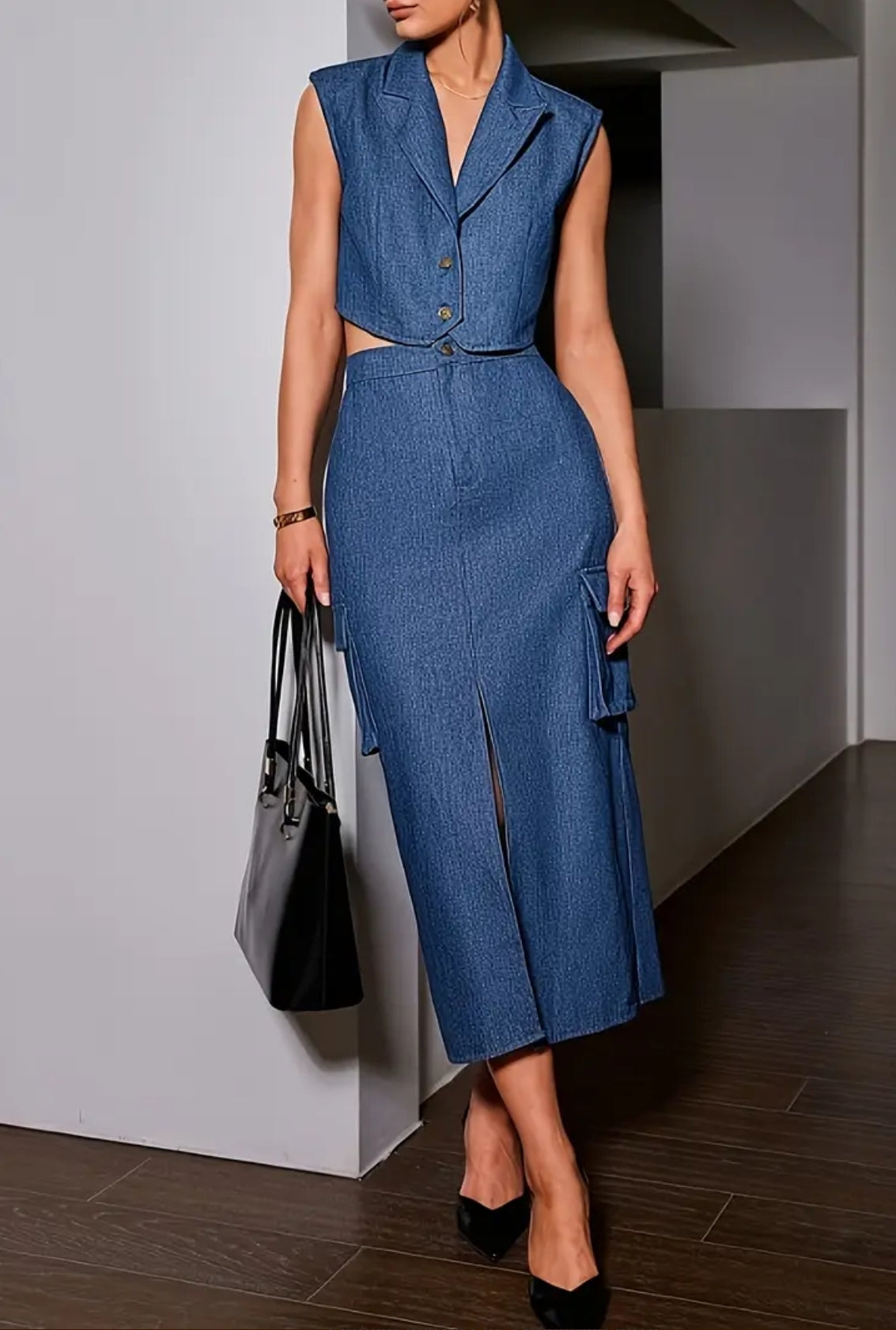 Denim Chic Two-Piece Set