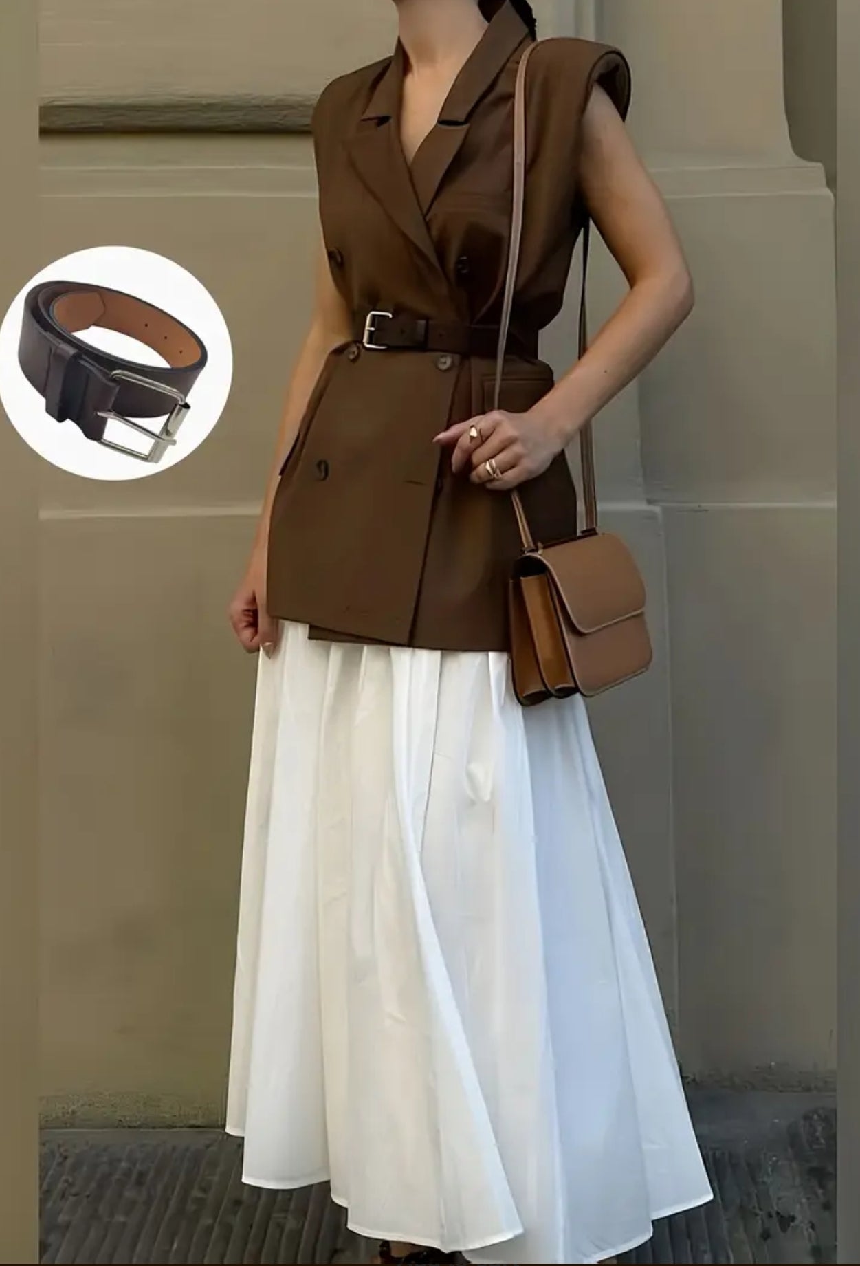 Modern Muse Belted Blazer with Flow Skirt
