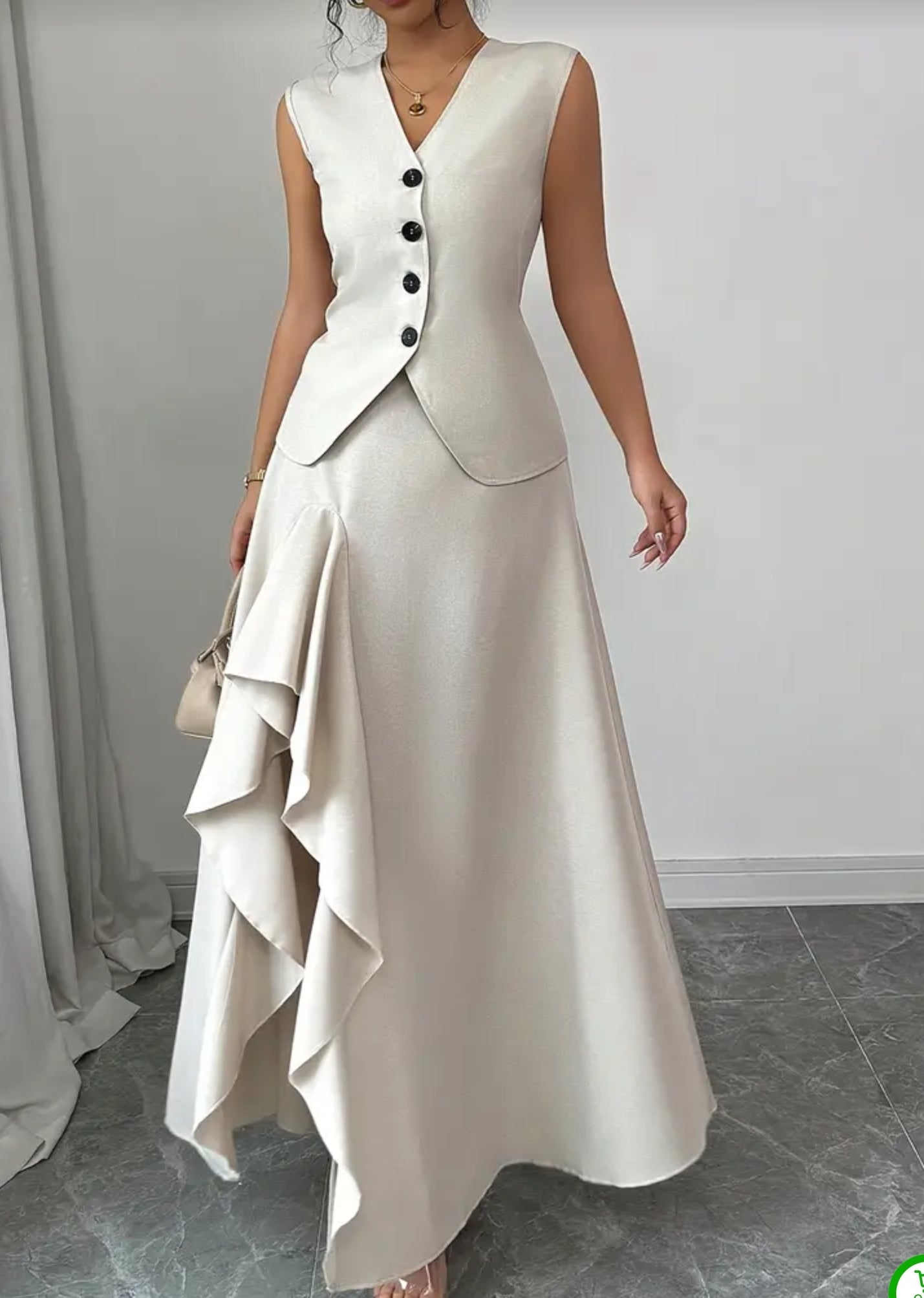 Women’s Two-Piece & Sleeveless Top and Long Ruffle Skirt Set