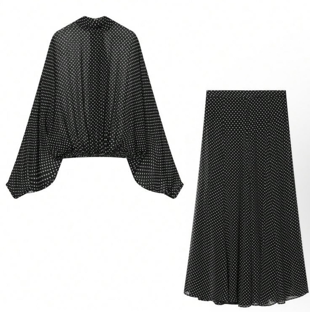 Elegant polka dot matching set