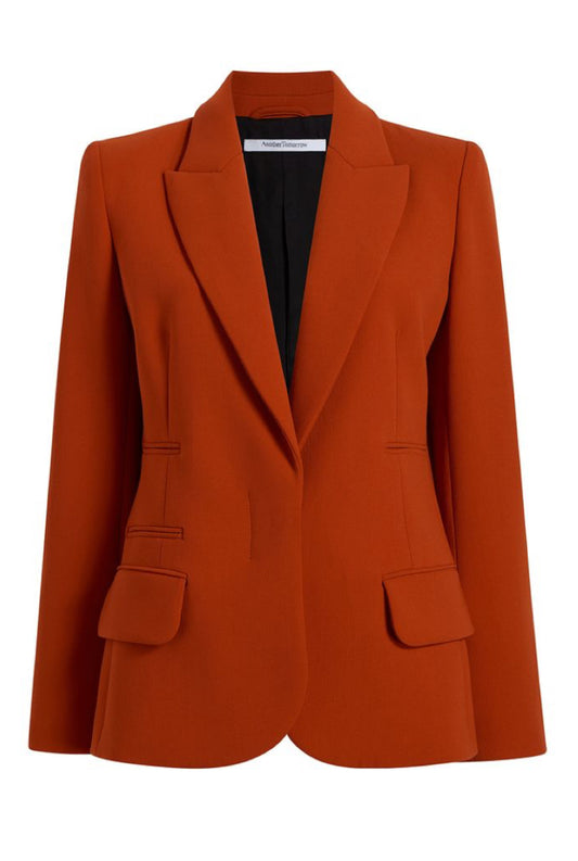 "Stand Out in Style: Elevate Your Look with Our Tomato Orange Women’s Blazer."