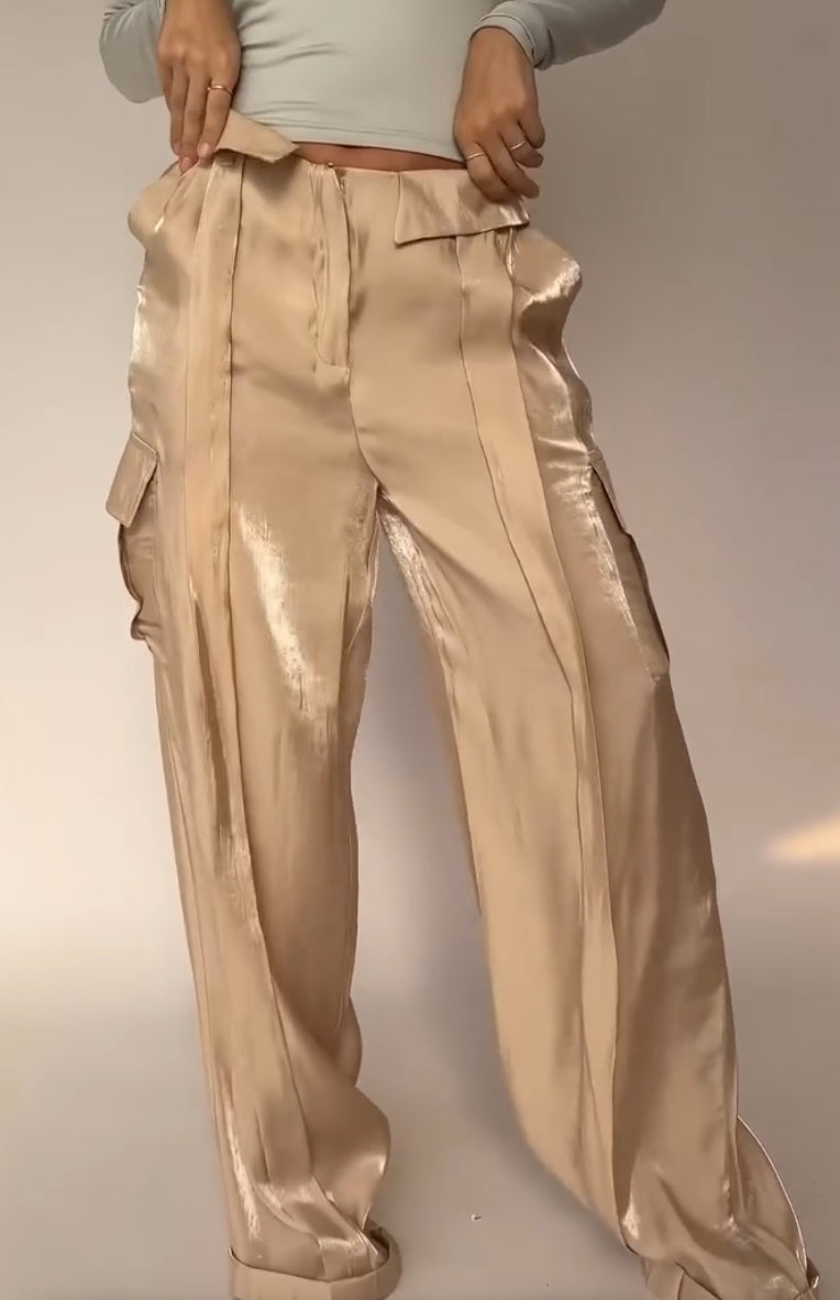 Shine Bright, Step Bold: Elevate Your Look with Luxe Cargo Pants”