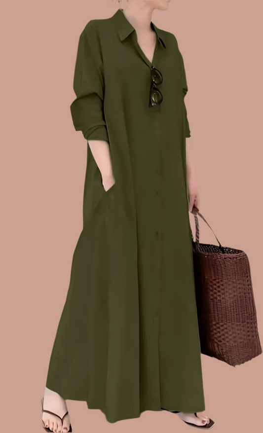 The Maxi Dress That Defines Spring and Fall Elegance”