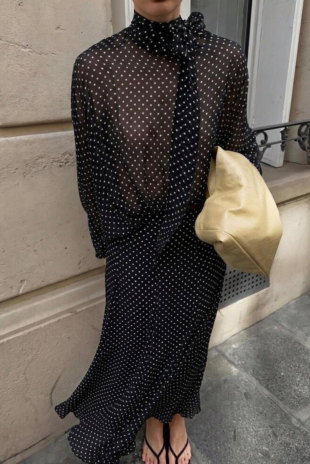 Elegant polka dot matching set