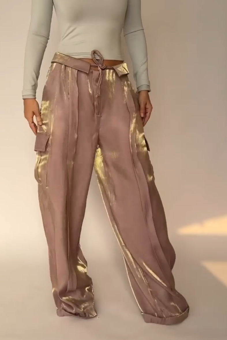 Shine Bright, Step Bold: Elevate Your Look with Luxe Cargo Pants”