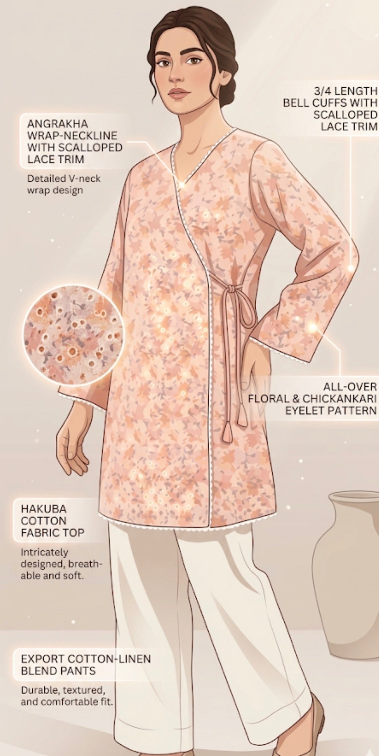 The Blossom Wrap Angrakha Co-Ord Set