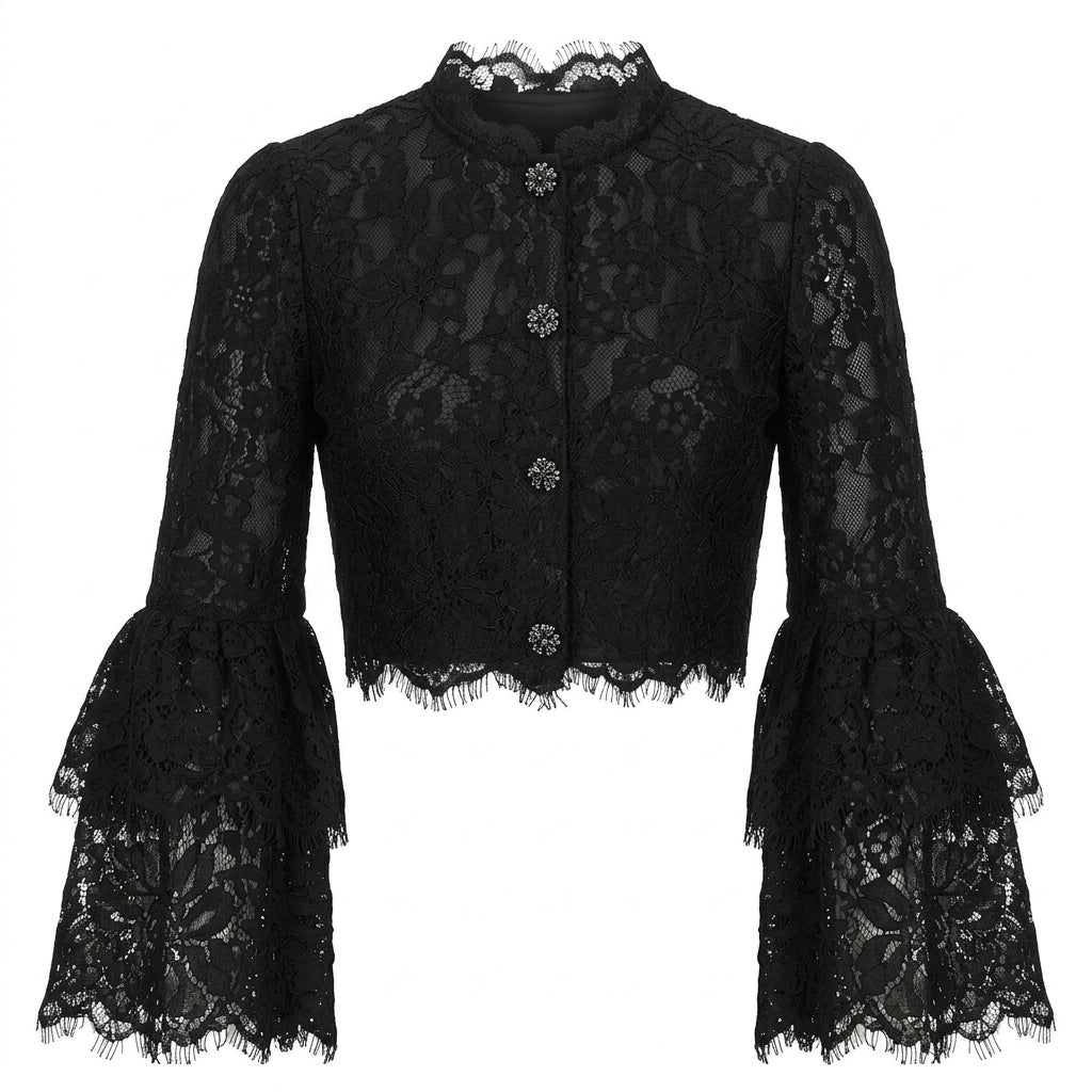 Black Lace Two-Piece Set