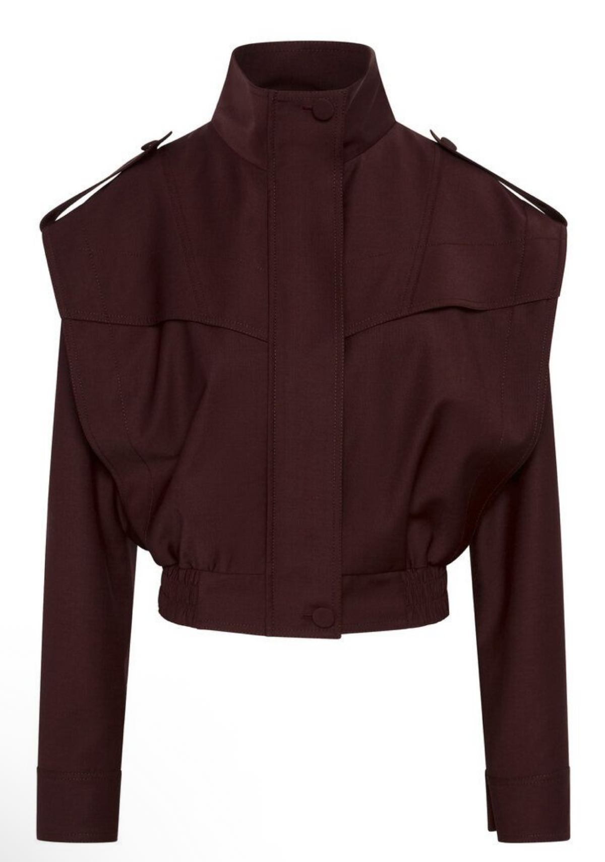 Burgundy structured shoulder jacket