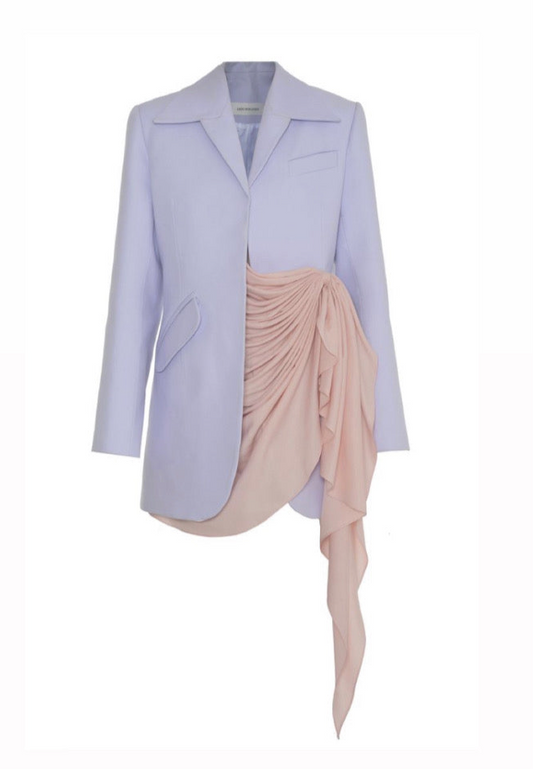 "Graceful Elegance: Redefine Sophistication with Our Lavender Blazer and Georgette String."