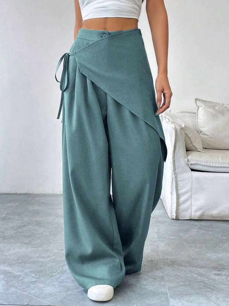 Linen Wrap Loose Pants