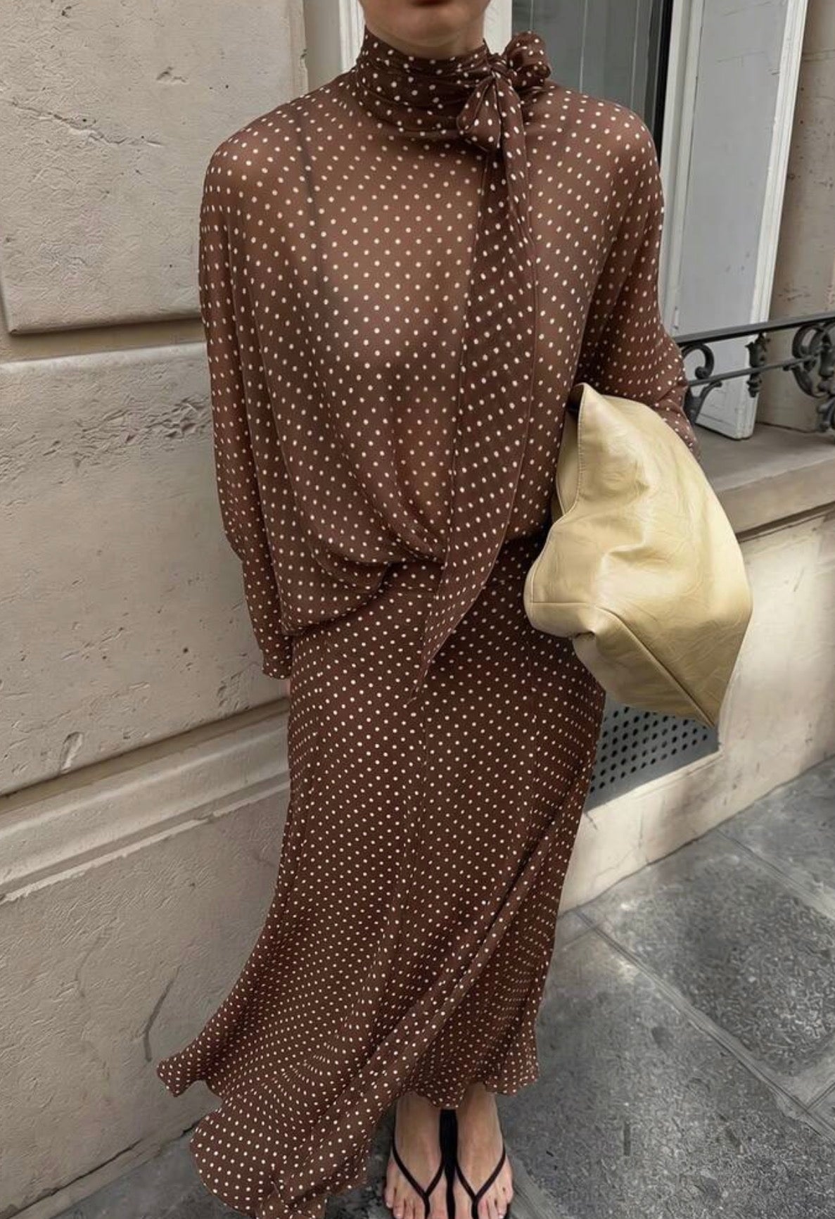 Elegant polka dot matching set