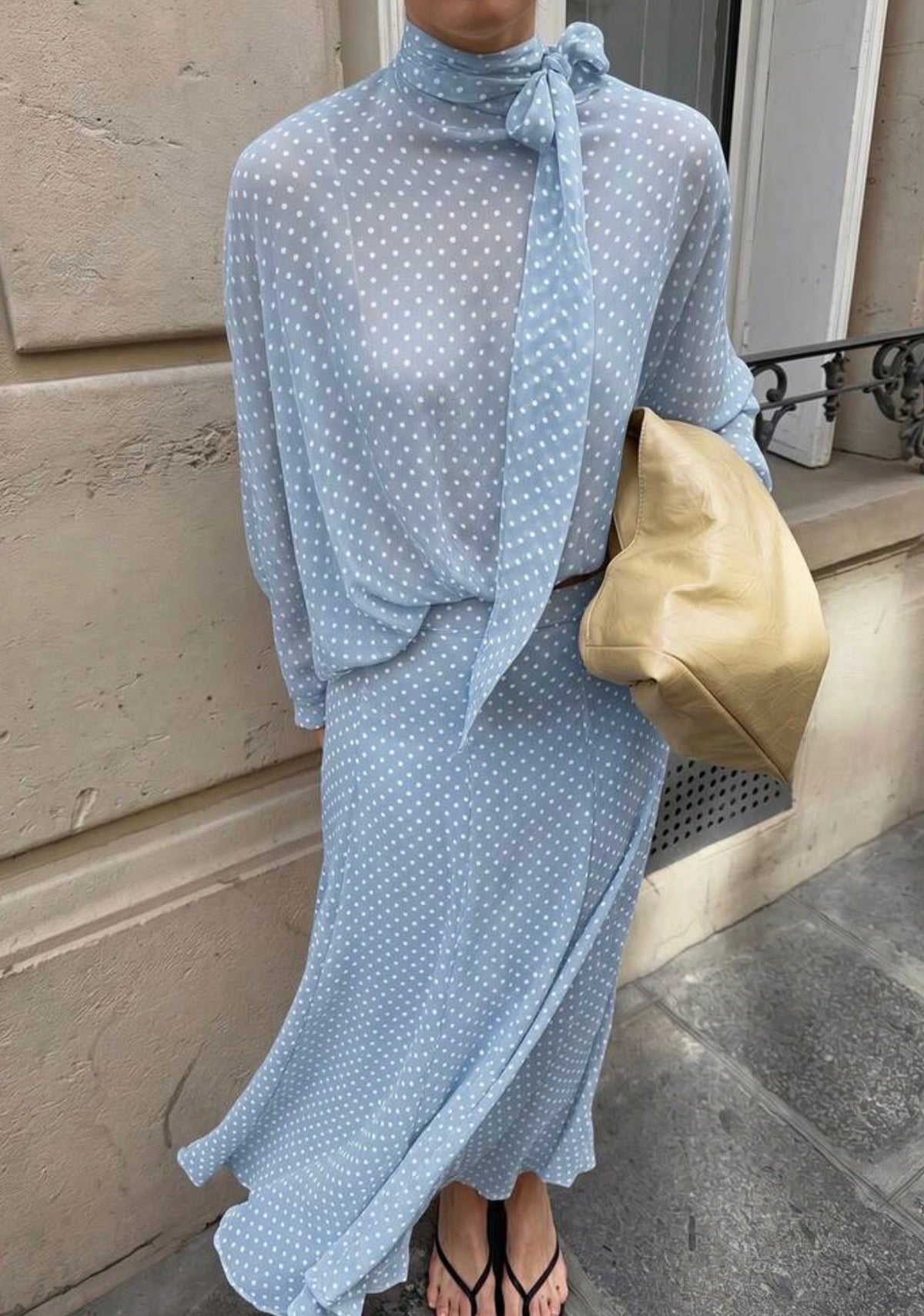 Elegant polka dot matching set