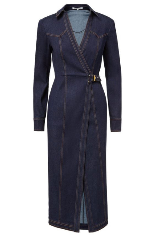 Denim wrap dress