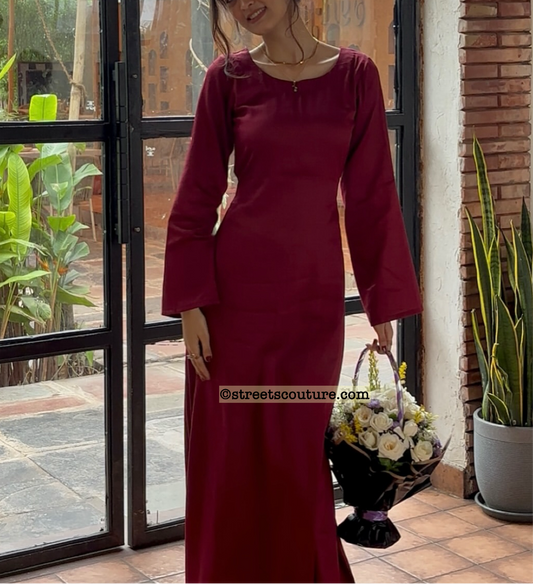 Elegant Maroon Long Dress