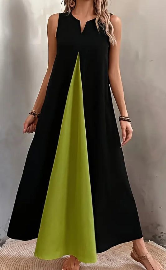 Brighten Your Summer Wardrobe with the Color Block Maxi Dress”