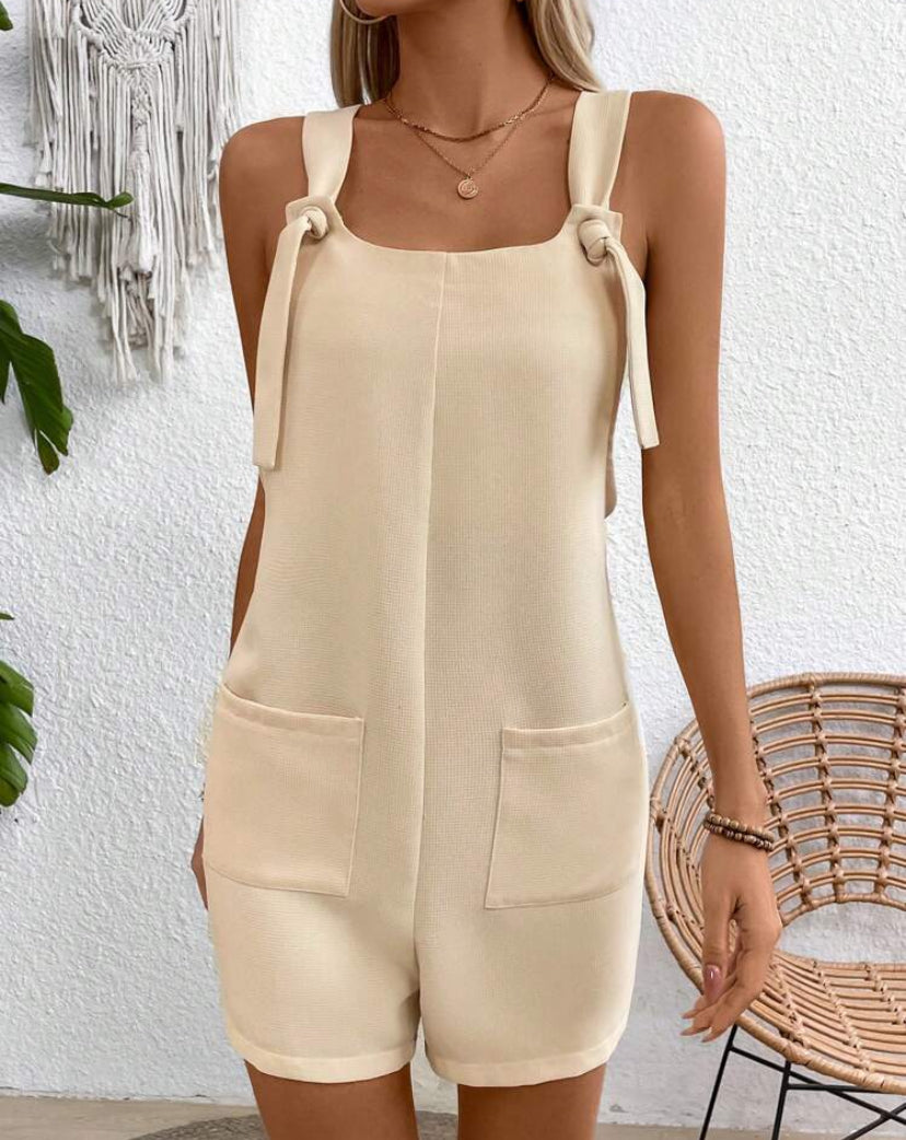 VCAY Dual Pocket Overall Romper Without Tank Top