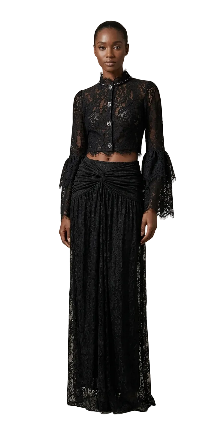 Black Lace Two-Piece Set