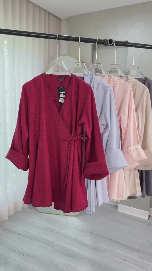 Chic linen Rayon Wrap Tunic