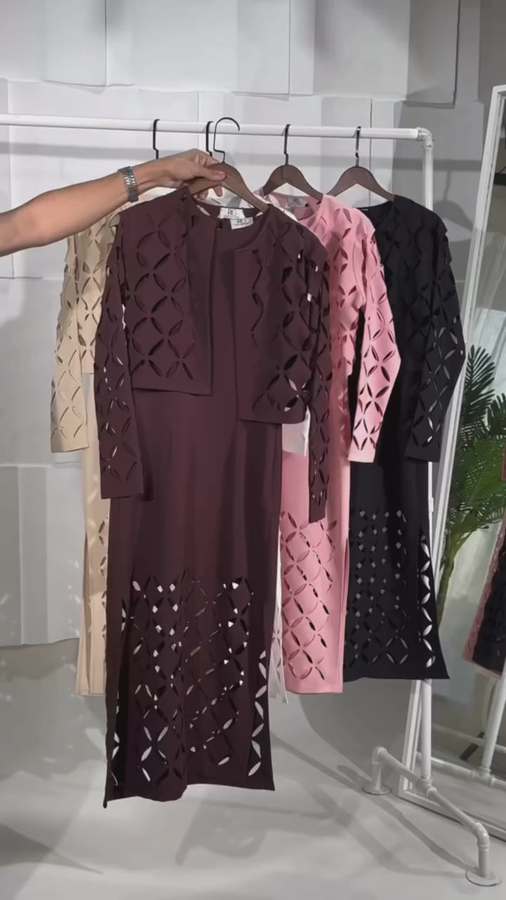 Premium Laser-Cut Long Dress and Jacket