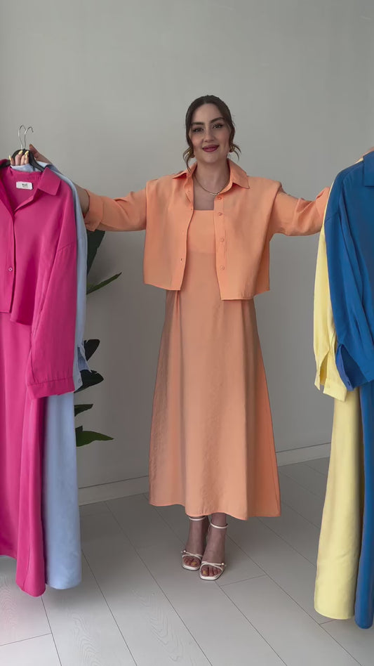 Vibrant Colorblock Shirt & Maxi Dress Co-ord Set