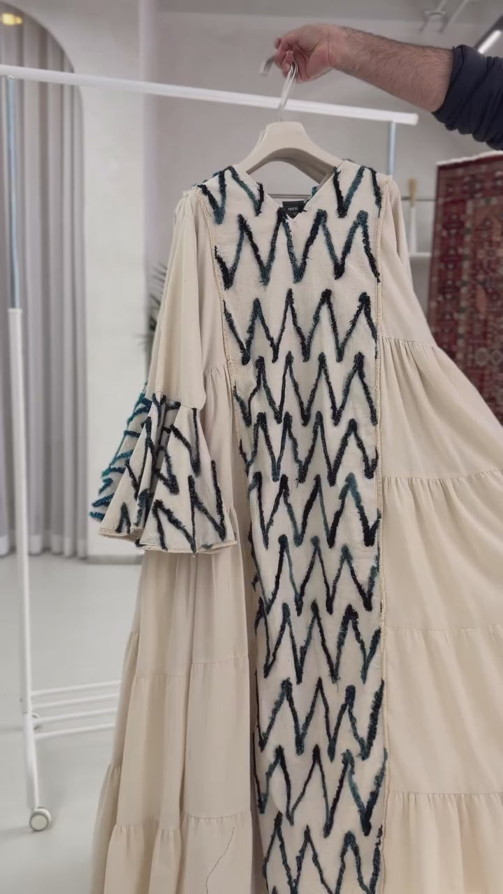 The Artisanal Zig-Zag Tiered Maxi | Effortless Boho Elegance
