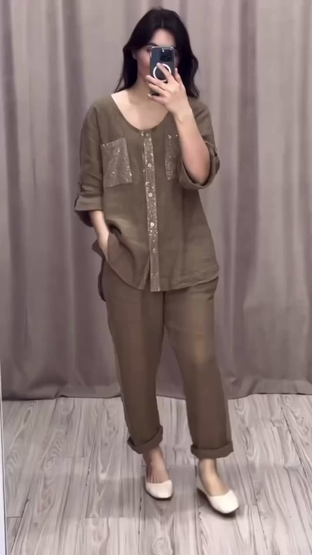 Linen Blend Sequence Co ord Set
