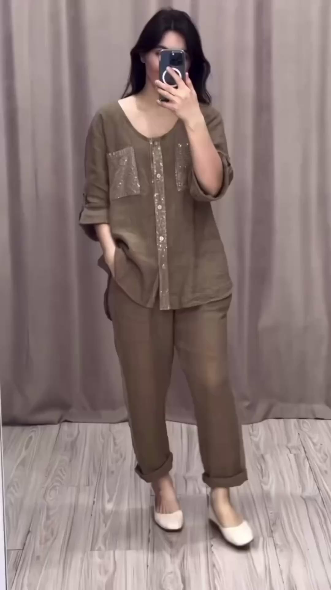 Linen Blend Sequence Co ord Set