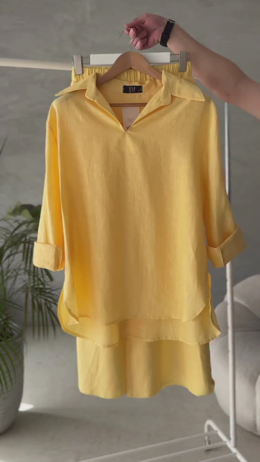 Premium Plain Linen Blend Co-ord Sets – Effortless Style in Every Shade