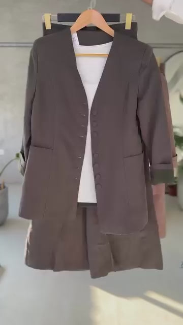 Semi-Formal Coat Top & Pant Co-ord Set