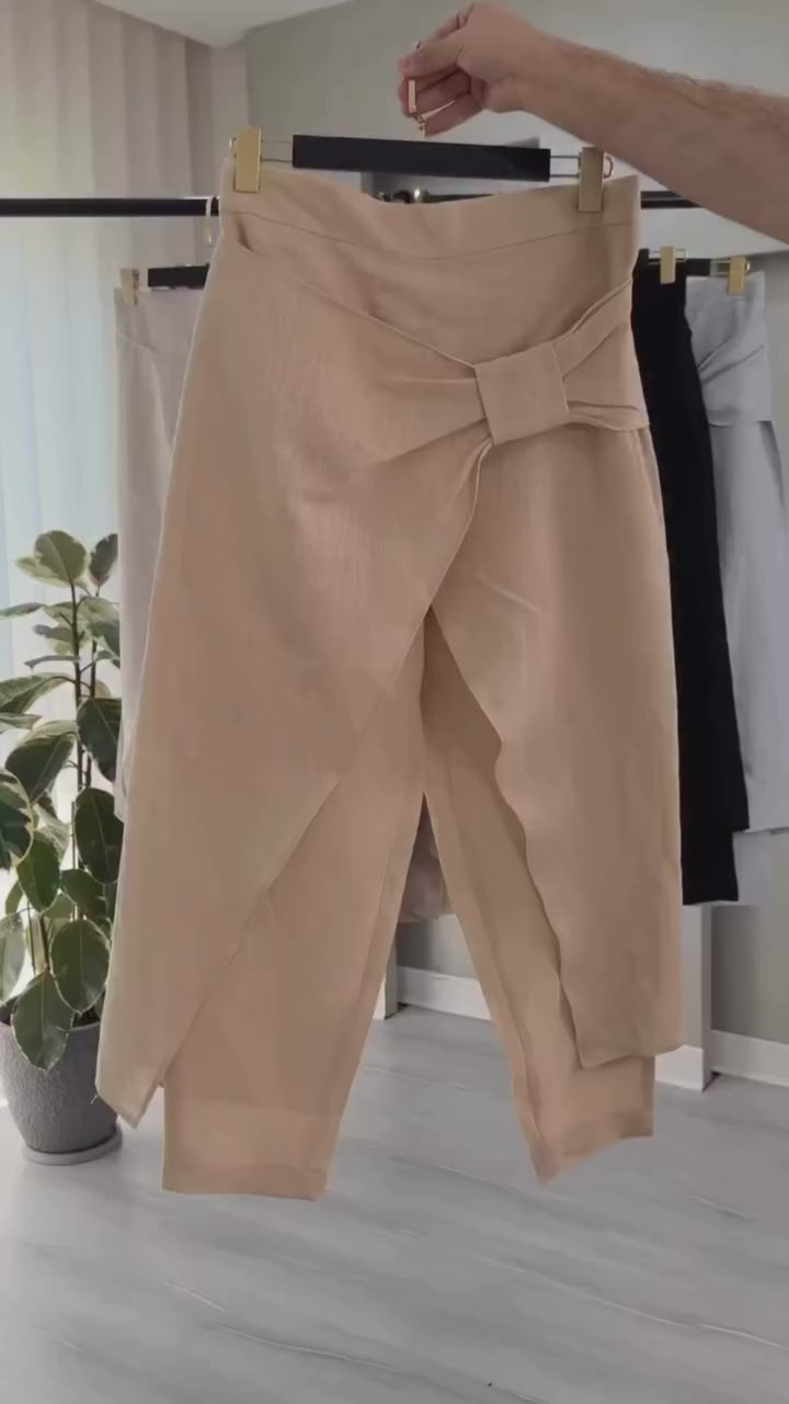 Tulip-Cut Wrap Trouser