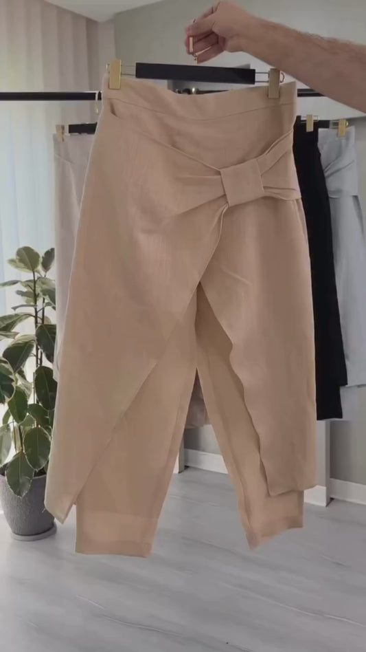 Tulip-Cut Wrap Trouser