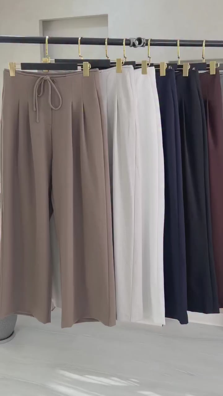 trousers, High waisted drawstring pants