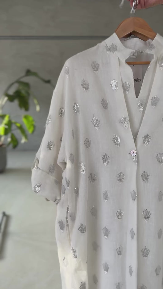 Metallic motif tunic