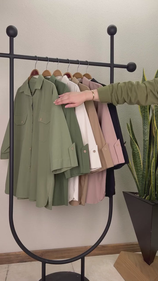 Oversized Cotton Linen Blend Shirts .