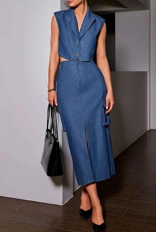 Denim Chic Two-Piece Set 